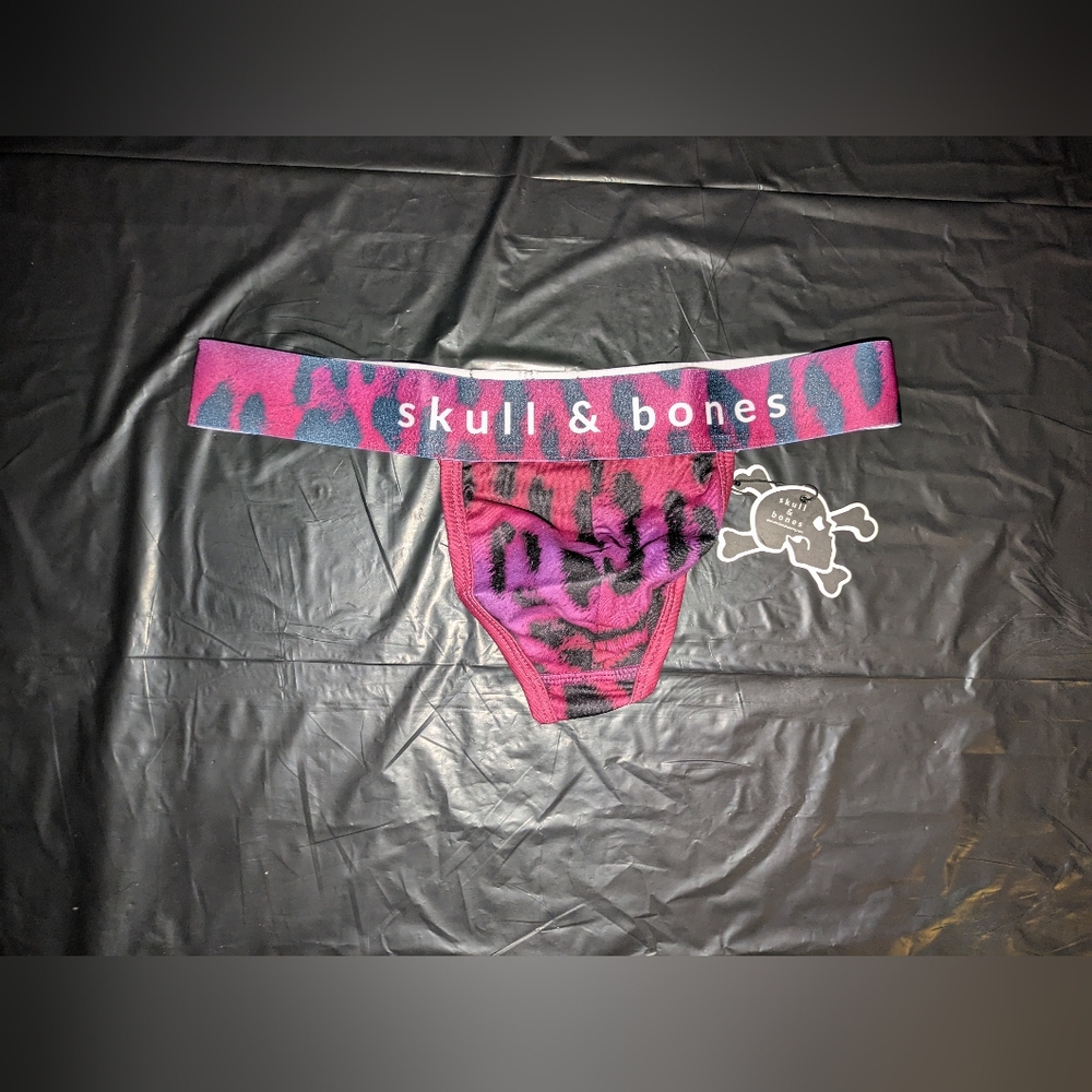 Skull and Bones Men's Pink Animal Print Thong underwear Size S